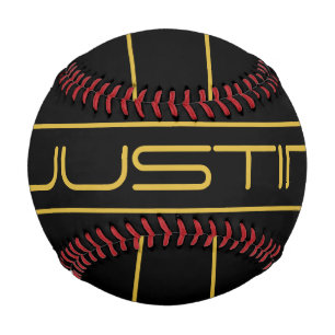 Moderne, stilvolle Editable Gold Text & Line Strei Baseball