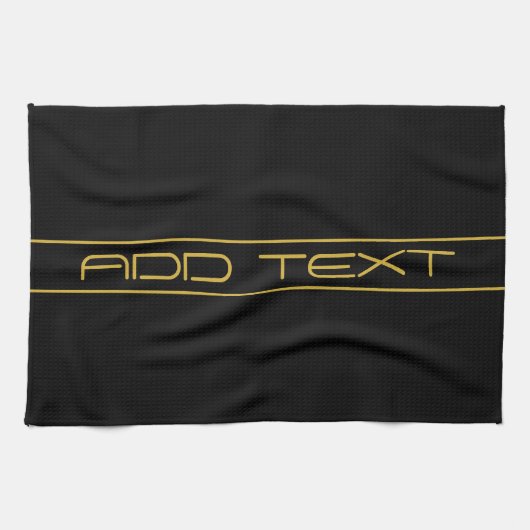Moderne, stilvolle Editable Gold Text & Line Strei Geschirrtuch (Horizontal)