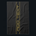 Moderne, stilvolle Editable Gold Text & Line Strei Geschirrtuch<br><div class="desc">Modernes Design,  nach Belieben anpassen!</div>