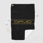 Moderne, stilvolle Editable Gold Text & Line Strei Golfhandtuch (Insitu)