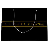 Moderne, stilvolle Editable Gold Text & Line Strei Große Geschenktüte (Vorderseite)