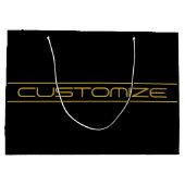 Moderne, stilvolle Editable Gold Text & Line Strei Große Geschenktüte (Rückseite)