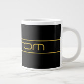 Moderne, stilvolle Editable Gold Text & Line Strei Jumbo-Tasse (Rechts)