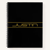 Moderne, stilvolle Editable Gold Text & Line Strei Notizblock (Vorderseite)