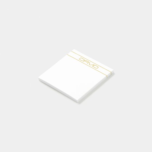 Moderne, stilvolle Editable Gold Text & Line Strei Post-it Klebezettel (angewinkelt)