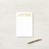 Moderne, stilvolle Editable Gold Text & Line Strei Post-it Klebezettel (Auf Schreibtisch)