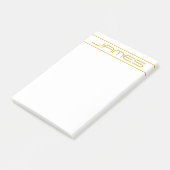 Moderne, stilvolle Editable Gold Text & Line Strei Post-it Klebezettel (angewinkelt)