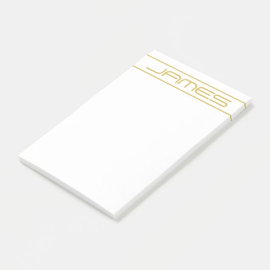 Moderne, stilvolle Editable Gold Text & Line Strei Post-it Klebezettel (angewinkelt)