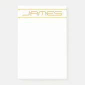 Moderne, stilvolle Editable Gold Text & Line Strei Post-it Klebezettel (Vorderseite)