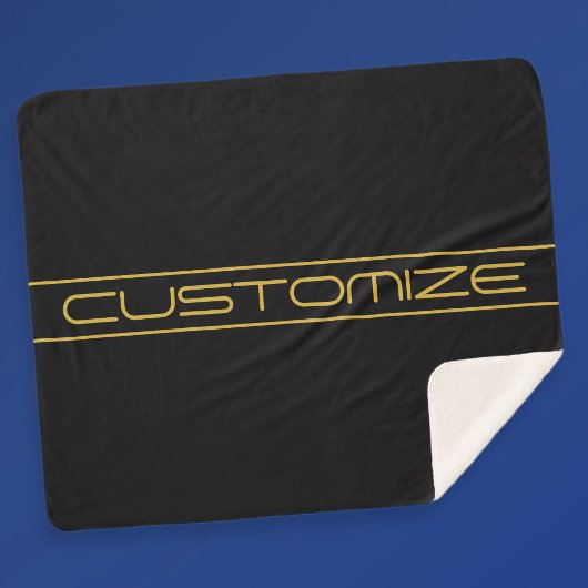 Moderne, stilvolle Editable Gold Text & Line Strei Sherpadecke