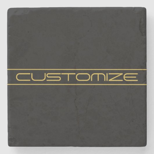 Moderne, stilvolle Editable Gold Text & Line Strei Steinuntersetzer (Vorderseite)