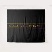 Moderne, stilvolle Editable Gold Text & Line Strei Wandteppich (Vorderseite (Horizontal))