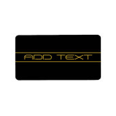 Moderne, stilvolle Editable Gold Text & Stripes Adressaufkleber (Vorne)
