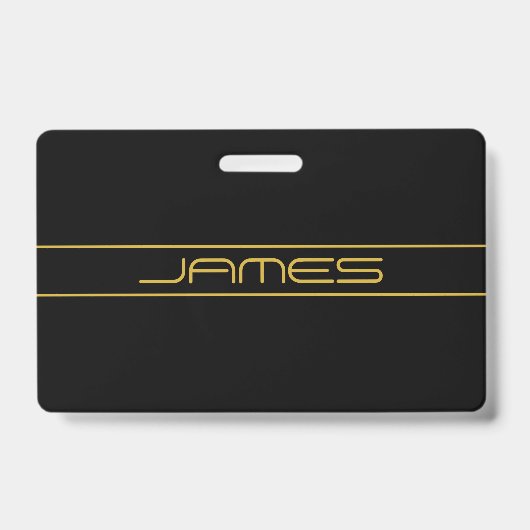 Moderne, stilvolle Editable Gold Text & Stripes Ausweis (Vorderseite)