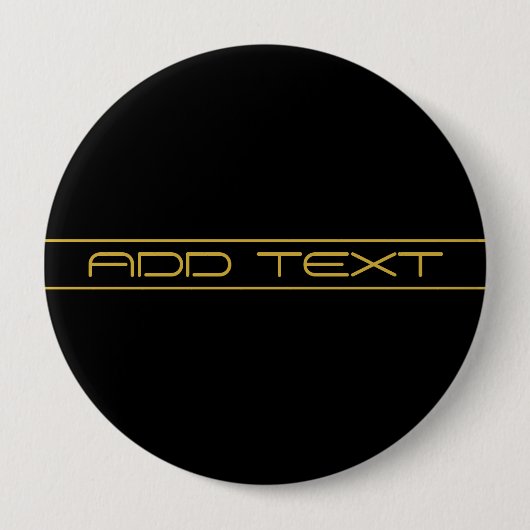 Moderne, stilvolle Editable Gold Text & Stripes Button (Vorderseite)