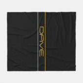 Moderne, stilvolle Editable Gold Text & Stripes Fleecedecke (Vorderseite (Horizontal))