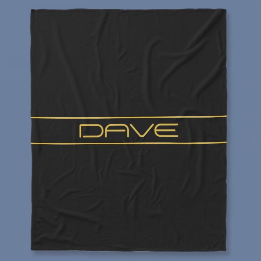 Moderne, stilvolle Editable Gold Text & Stripes Fleecedecke