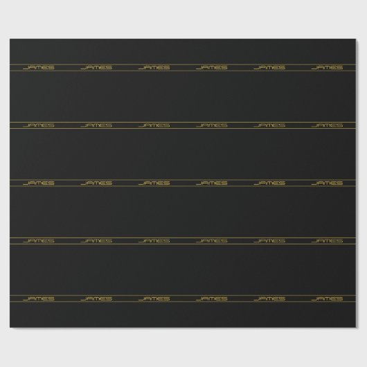 Moderne, stilvolle Editable Gold Text & Stripes Geschenkpapier (Flach)