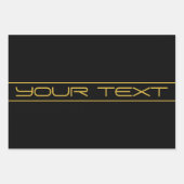 Moderne, stilvolle Editable Gold Text & Stripes Geschenkpapier Set (Vorderseite)