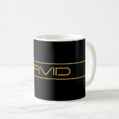 Moderne, stilvolle Editable Gold Text & Stripes Kaffeetasse (VorderseiteRechts)