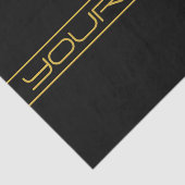 Moderne, stilvolle Editable Gold Text & Stripes Seidenpapier (Ausschnitt)