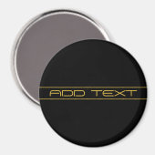 Moderne stilvolle editierbare Goldtext & Streifen Magnet (Vorderseite/Rückseite)