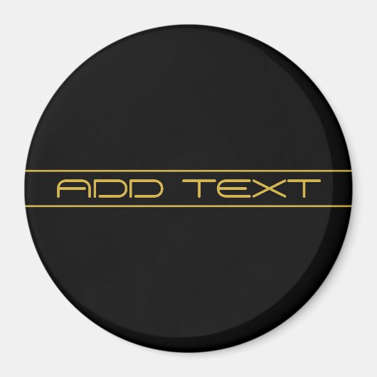 Moderne stilvolle editierbare Goldtext & Streifen Magnet (Vorne)