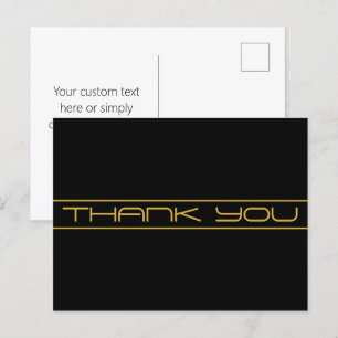 Moderne stilvolle editierbare Goldtext & Streifen Postkarte