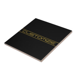 Moderne stilvolle editierbare Goldtext- und Linien Fliese