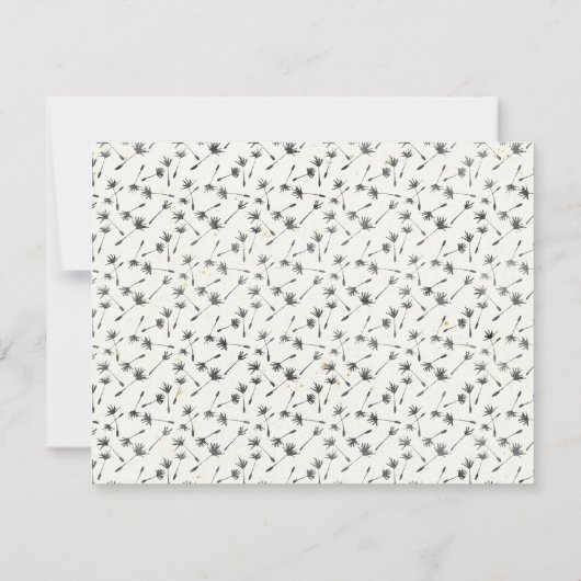 Moderne, stilvolle, einfache Script Monogram Note Einladung (Rückseite)