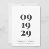 Moderne stilvolle einfache Typografie-Hochzeit Save The Date (Vorderseite)