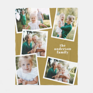 Moderne, stilvolle Einrichtung mit mehreren Fotos, Fleecedecke