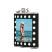 Moderne, stilvolle, einzigartige Schwarz-Quadrat-F Flachmann (Links)