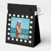 Moderne, stilvolle, einzigartige Schwarz-Quadrat-F Geschenkschachtel (Rückseite)