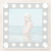 Moderne, stilvolle, einzigartige Schwarz-Quadrat-F Glasuntersetzer (Rückseite)