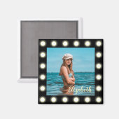 Moderne, stilvolle, einzigartige Schwarz-Quadrat-F Magnet (Vorderseite/Rückseite)