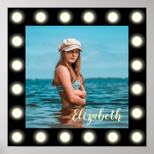 Moderne, stilvolle, einzigartige Schwarz-Quadrat-F Poster (Vorne)