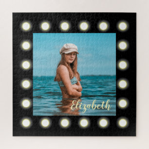 Moderne, stilvolle, einzigartige Schwarz-Quadrat-F Puzzle