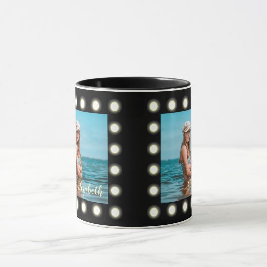 Moderne, stilvolle, einzigartige Schwarz-Quadrat-F Tasse (Zentrum)