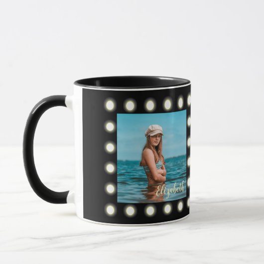 Moderne, stilvolle, einzigartige Schwarz-Quadrat-F Tasse (Links)