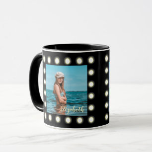 Moderne, stilvolle, einzigartige Schwarz-Quadrat-F Tasse