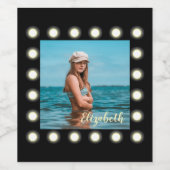 Moderne, stilvolle, einzigartige Schwarz-Quadrat-F Weinetikett (Einzelnes Label)