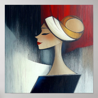 Moderne stilvolle Elegante Abstrakt schöne Frau Poster