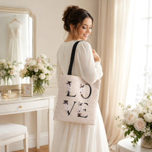 Moderne stilvolle elegante Blumenliebe Tasche