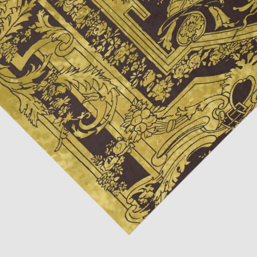 Moderne stilvolle Elegante Gold Barock Seidenpapier (Detail)