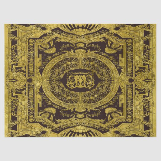 Moderne stilvolle Elegante Gold Barock Seidenpapier (Vorderseite)