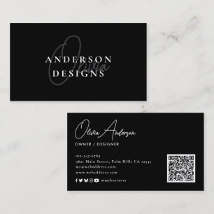 Moderne stilvolle elegante Schrift QR-Code soziale Visitenkarte