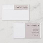 Moderne, stilvolle Farben Elegante Saubere Schlich Visitenkarte (Vorne/Hinten)