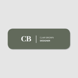 Moderne, stilvolle Forest Green Monogram Classic Namensschild