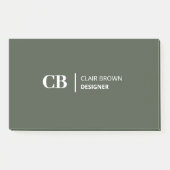 Moderne, stilvolle Forest Green Monogram Notes Post-it Klebezettel (Vorderseite)